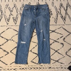 Joe's Jeans Blue Distressed Straight Leg Denim